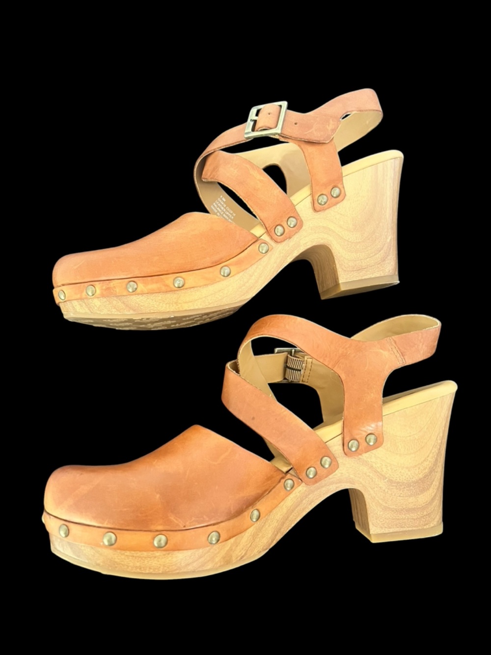KORKS 'Abloom' Women's
Platform Slingback Leather Riveted
Clog: Size 9.5 - Picture 5 of 16